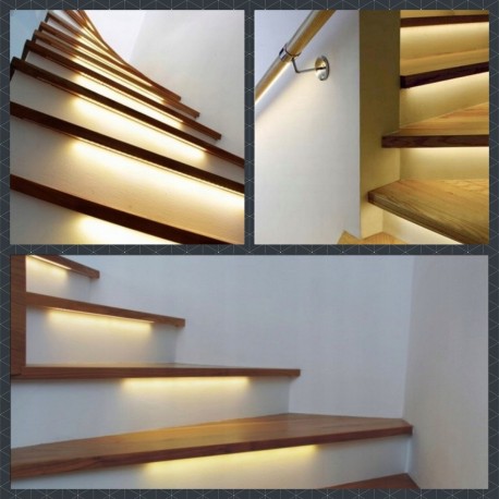ZESTAW 16x Listwa LED SCHODOWA SLIM 1m NA SCHODY Biały Ciepły - obrazek 6